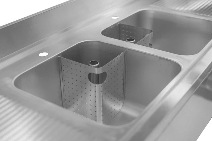 PD1800-Double Bowl Commercial Sink with Double Drainer - 1800mm