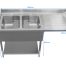 DWS1600RHD-Double Bowl Dishwasher Sink Right Drainer - 1600mm