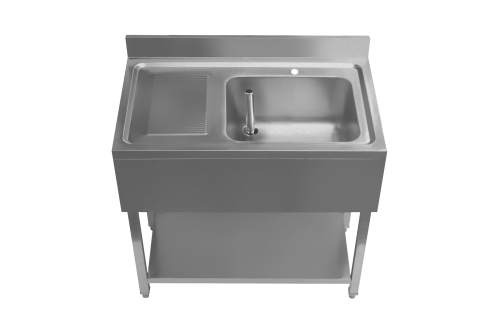 Commercial sink with draining board