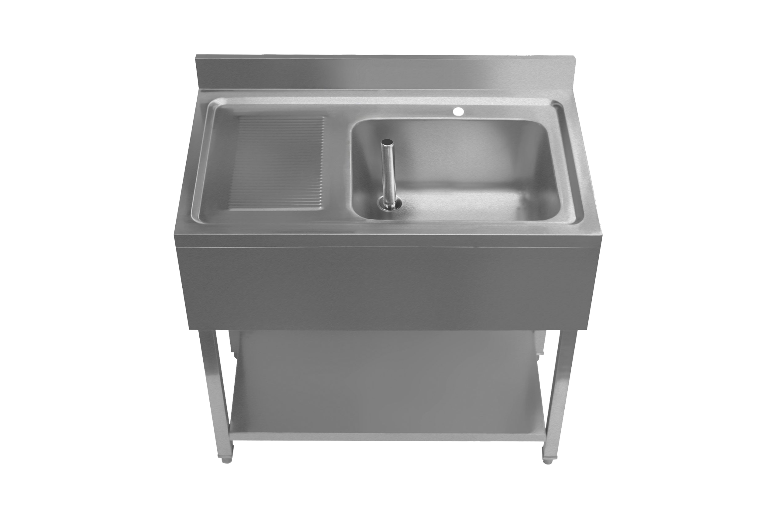 Commercial sink with draining board