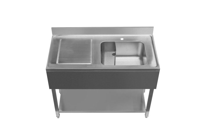 PD1200LHD-Single Bowl Commercial Sink with Left Hand Drainer - 1200mm