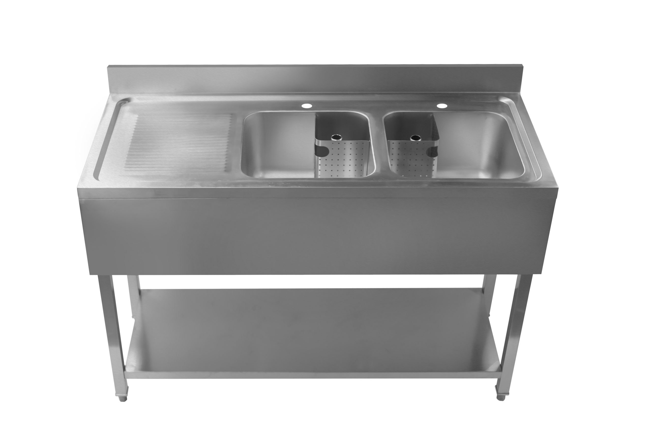 PD1400LHD-Double Bowl Catering Sink Left Hand Drainer - 1400mm