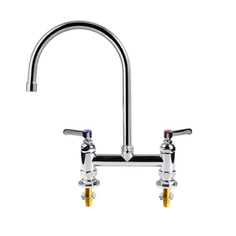 Commercial Mixer Tap Heavy Duty Gooseneck Twin Pedestal 6 Commercial Mixer Tap Dual Twin Pedestal