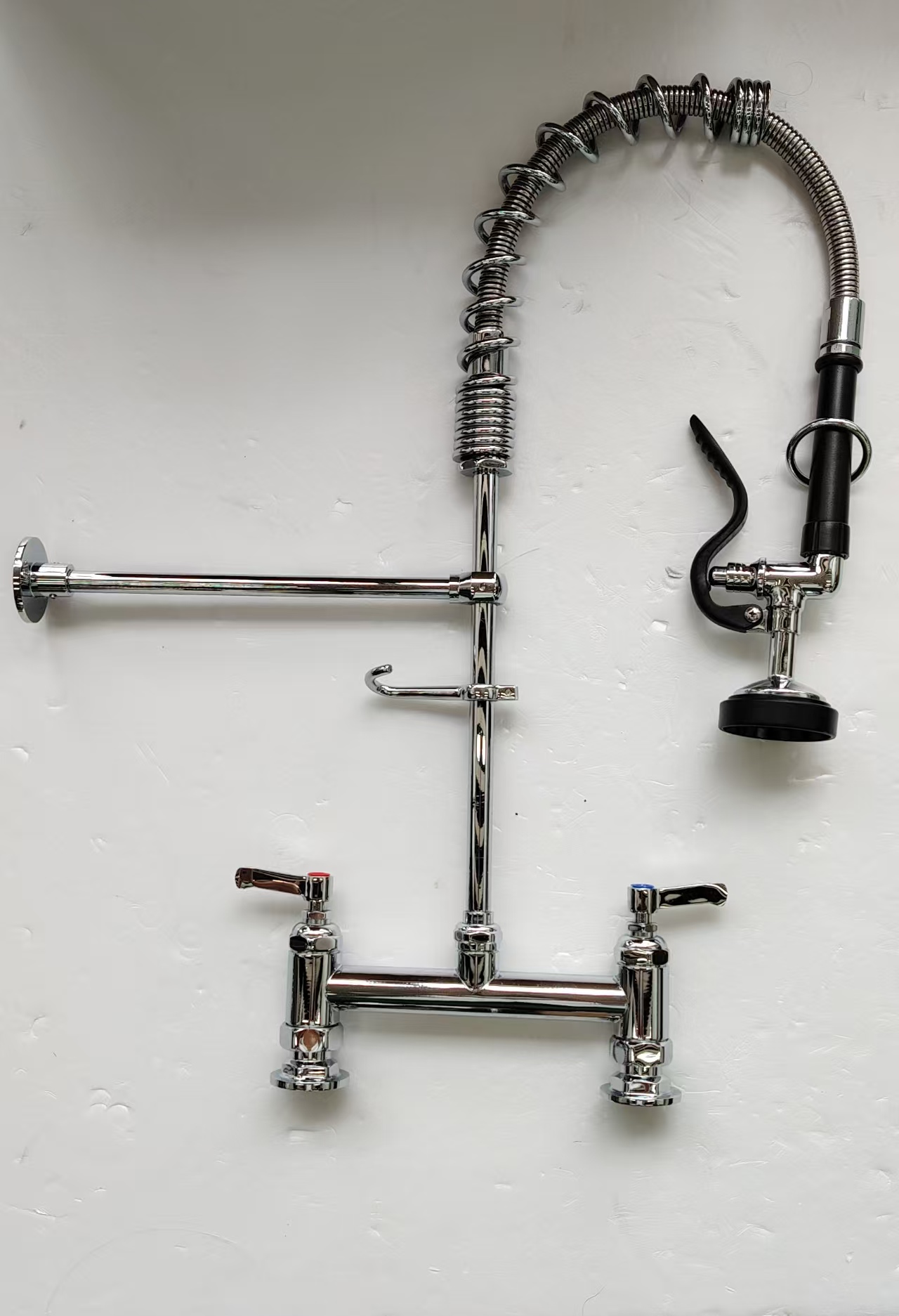 Commercial Rinse Spray Tap Twin Feed - The Grease Trap Store Small Twin Pedestal Rinse Spray Deck Mount Tap